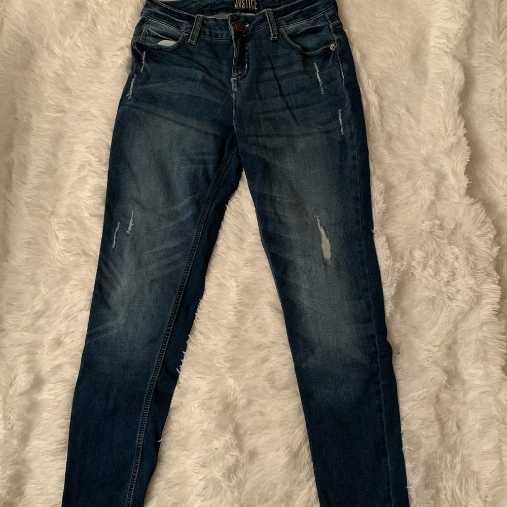 Justice mid rise skinny jeans